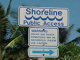 shoreline public access sign