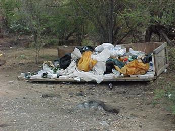 trash on the beach